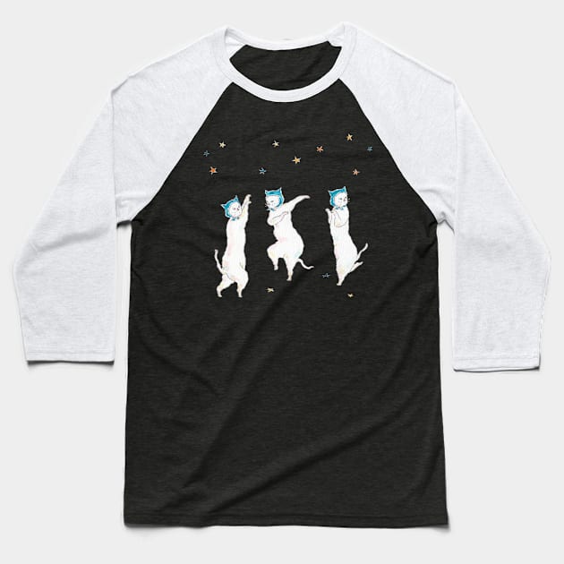 Dancing Cats Baseball T-Shirt by TOCOROCOMUGI